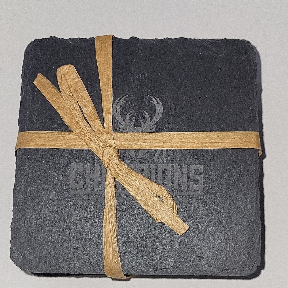 2021 NBA MILWAUKEE BUCKS CHAMPIONSHIP SLATE COASTERS